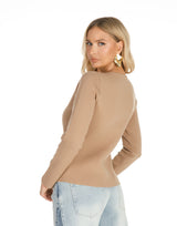 קרדיגן שרוול ארוך כפתורים זהב