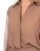 חולצה מכופתרת שיפון