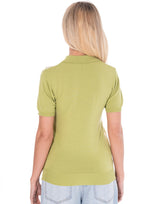 חולצת צווארון סריג מעוינים