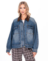 ג׳קט ג׳ינס צווארון קורדרוי