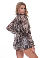 מכופתרת שיפון קשירה