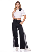 מכנס פסים מתרחב שסע