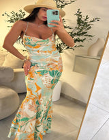 שמלת סאטן מקסי