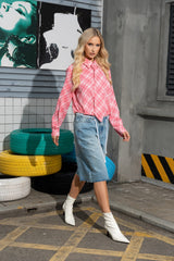 מכופתרת משבצות שילוב עניבה