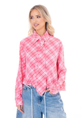 מכופתרת משבצות שילוב עניבה