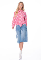 מכופתרת משבצות שילוב עניבה