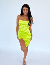 שמלת מיני ערב בד מבריק