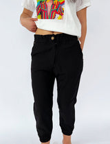 מכנס פשתן גומי