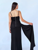 שמלת מקסי ערב שסע ושובל