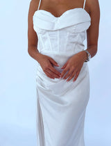 שמלת מקסי ערב שסע ושובל