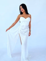 שמלת מקסי ערב שסע ושובל