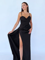 שמלת מקסי ערב שסע ושובל