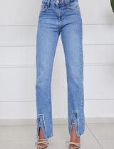 ג'ינס שסעים שילוב אבנים