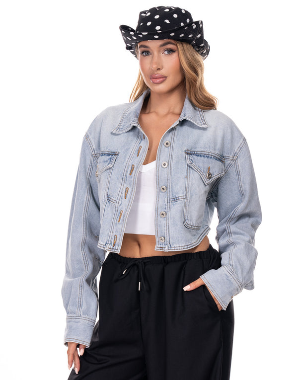 ג'קט ג'ינס משופשף