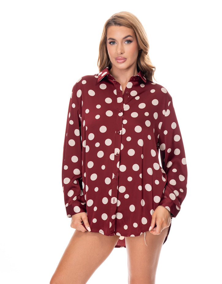 מכופתרת סאטן נקודות