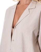 חליפת פשתן שורט גומי