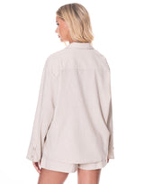 חליפת פשתן שורט גומי