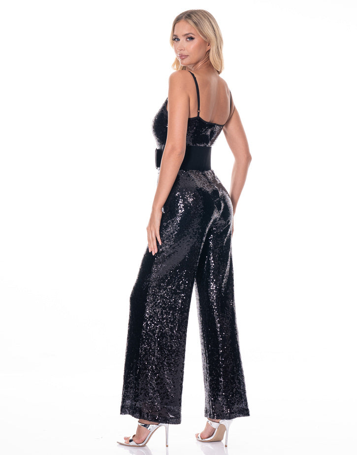 אוברול פייטים שילוב חגורה