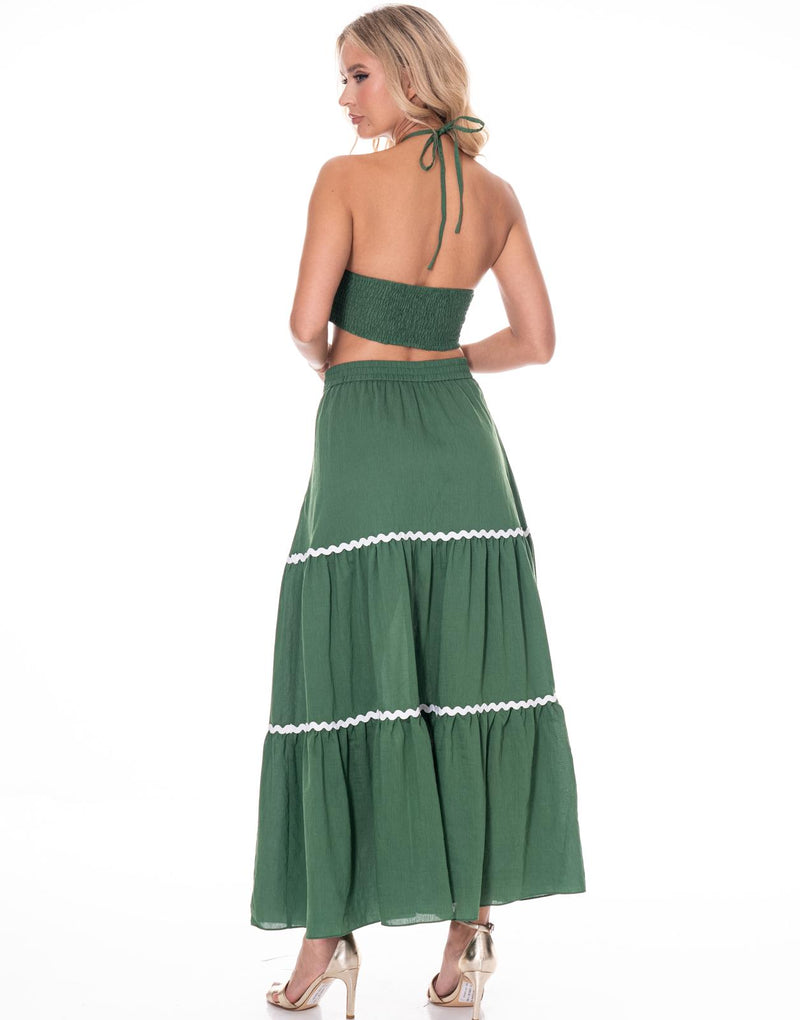 חליפת טופ סטרפלס חצאית