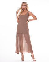 שמלת סריג שילוב שיפון