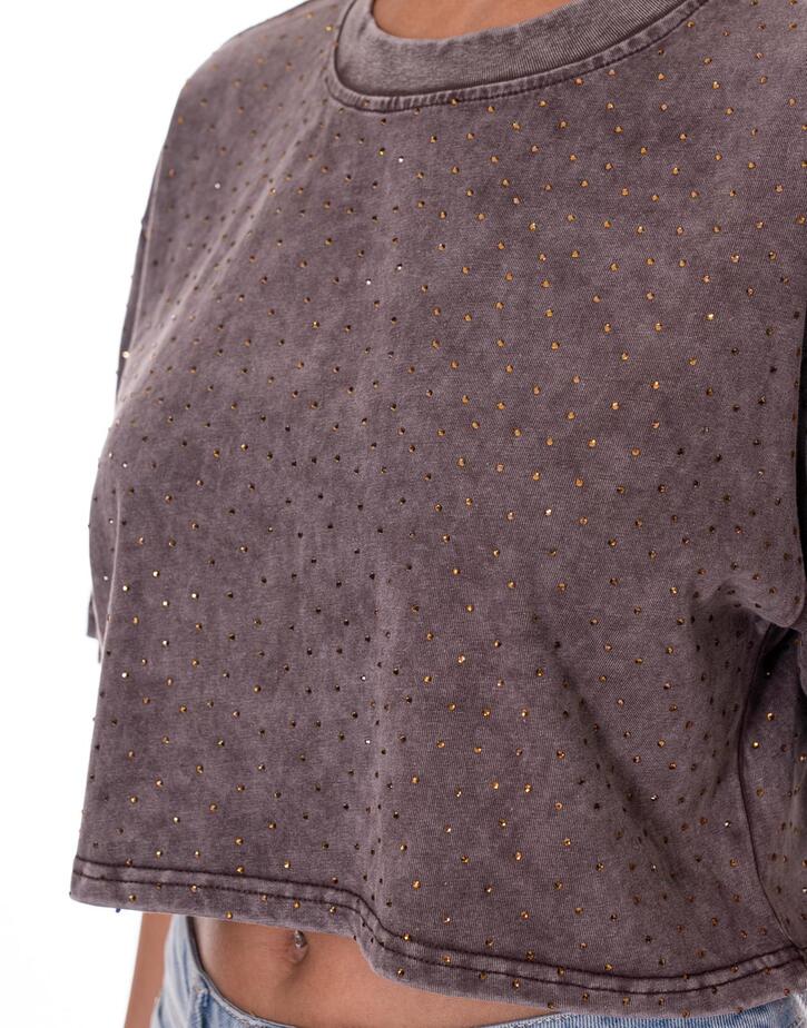 חולצת קרופ יהלומים