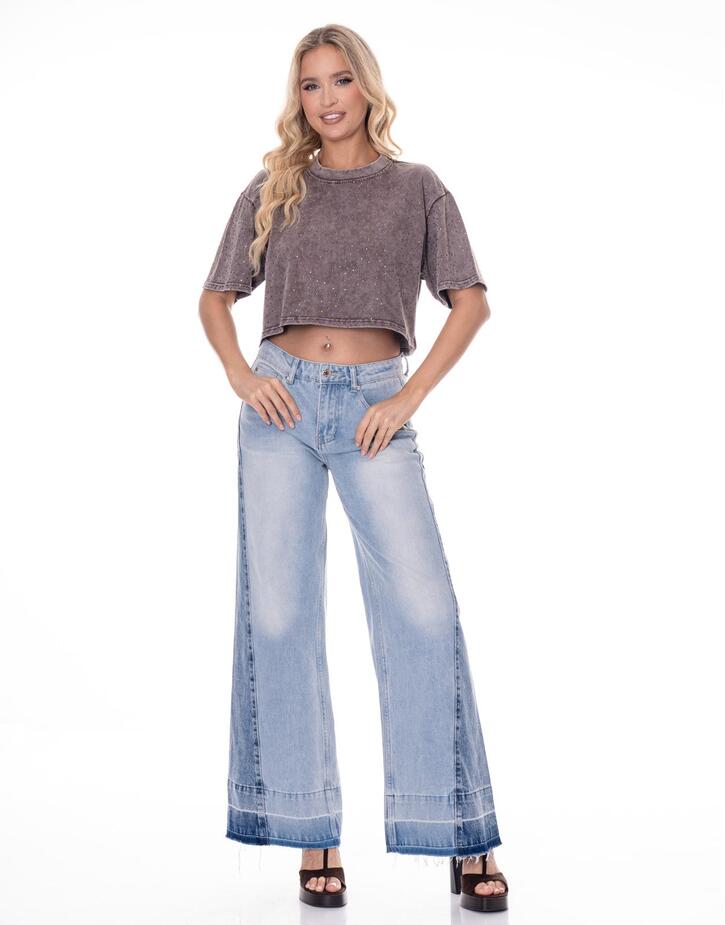 חולצת קרופ יהלומים