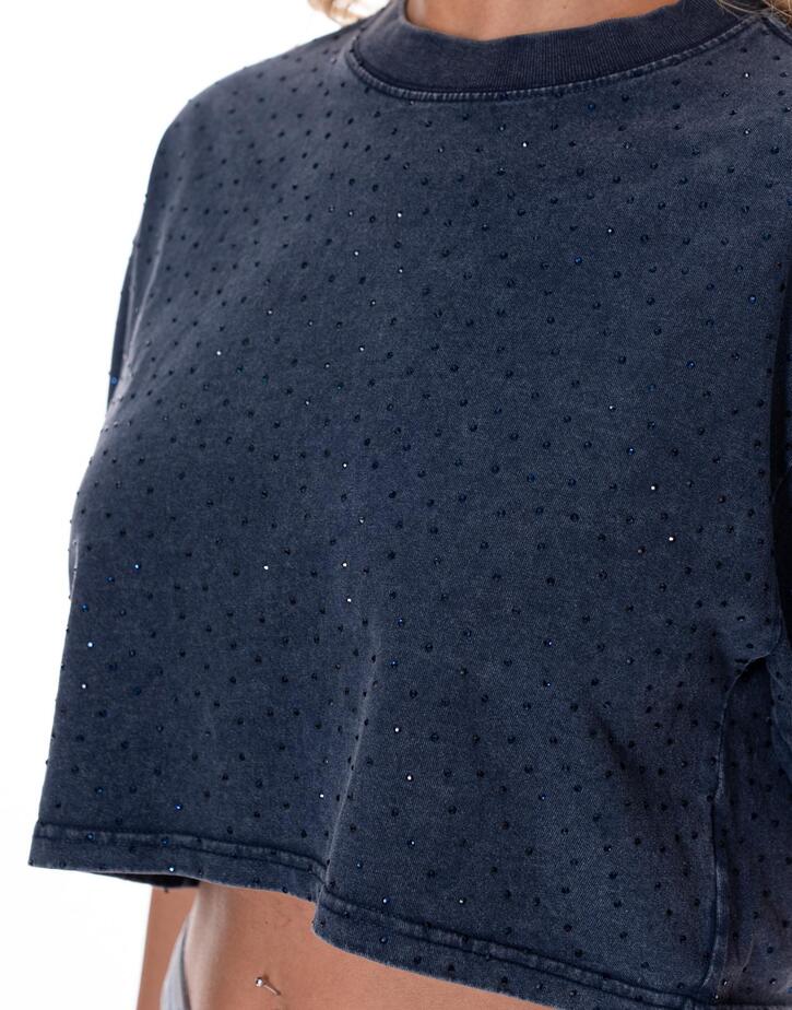 חולצת קרופ יהלומים