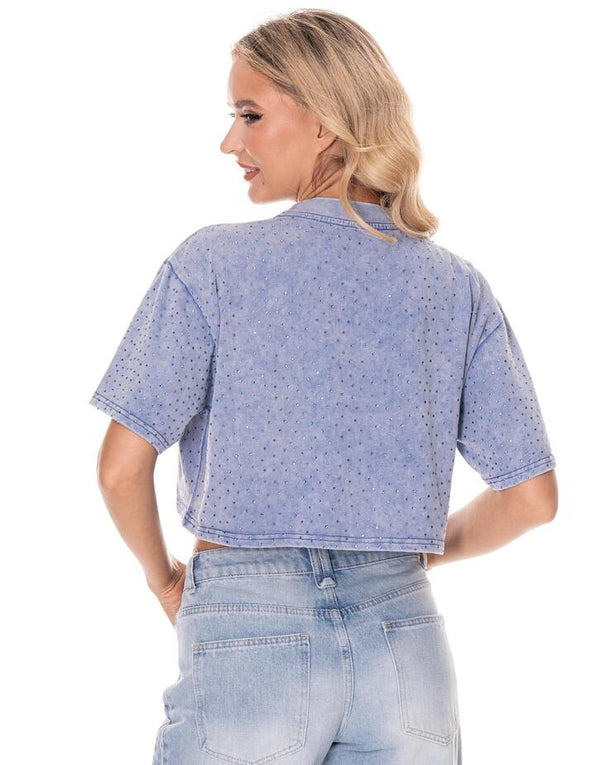 חולצת קרופ יהלומים