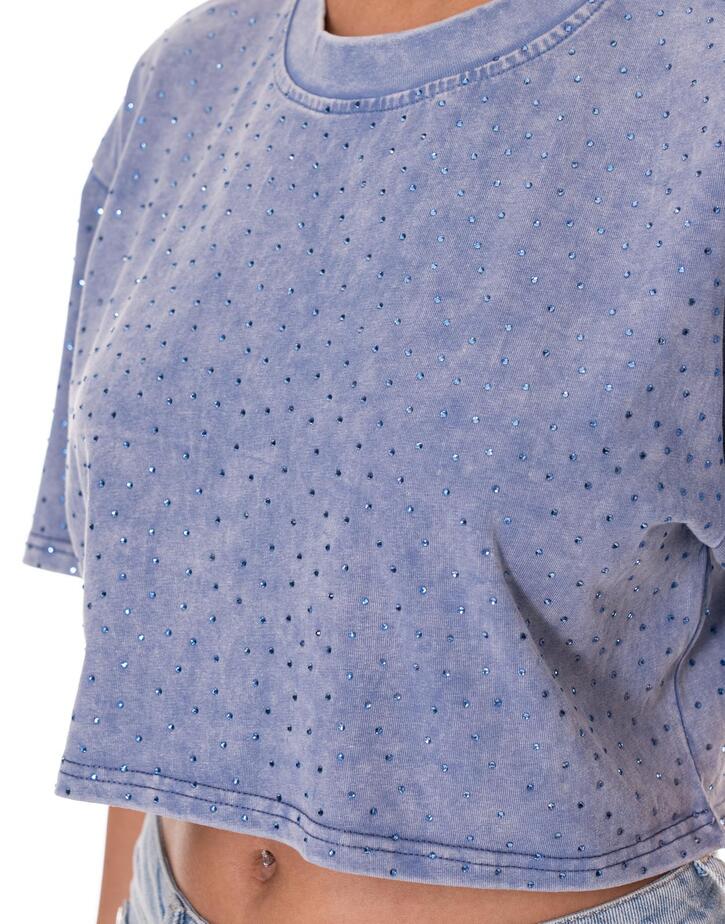 חולצת קרופ יהלומים