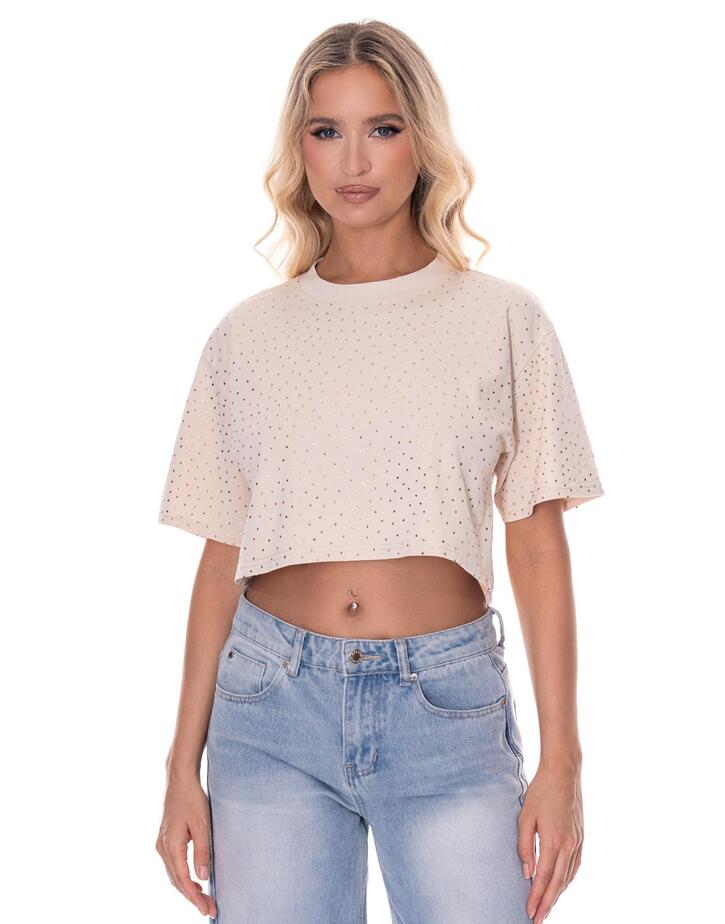 חולצת קרופ יהלומים