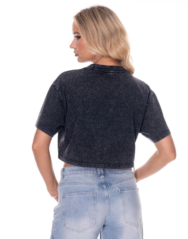 חולצת קרופ יהלומים