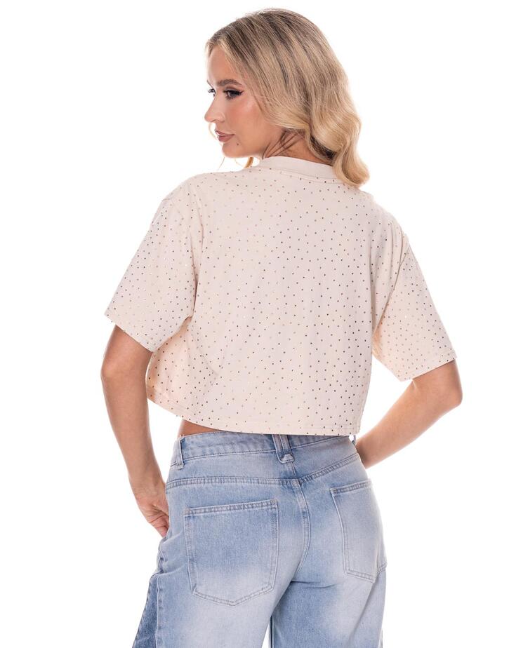 חולצת קרופ יהלומים