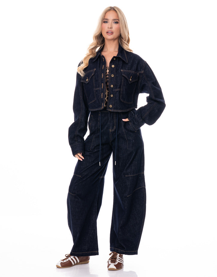 גקט ג׳ינס כהה