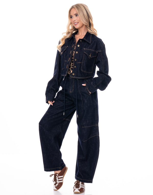 ג׳ינס כהה שרוך