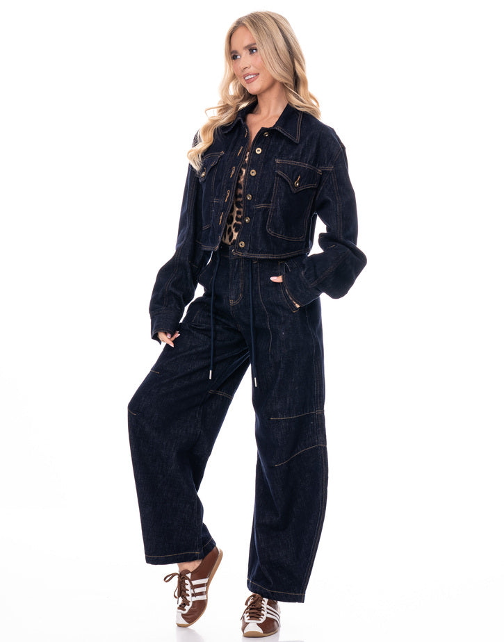 גקט ג׳ינס כהה