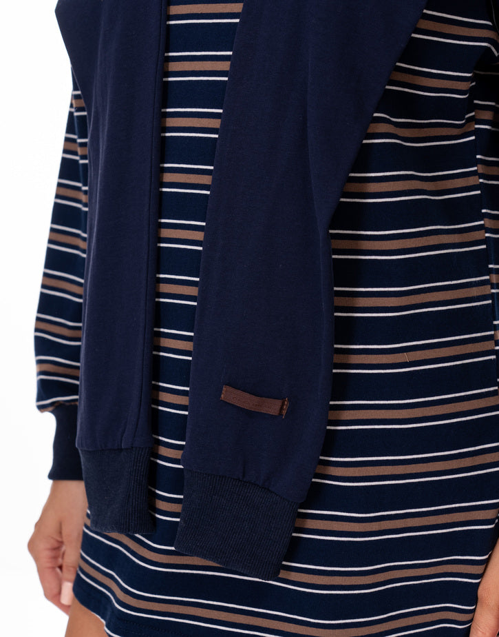 חולצה פסים שילוב צעיף