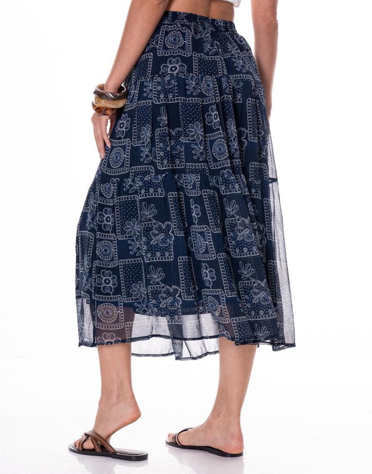 חצאית שיפון הדפס