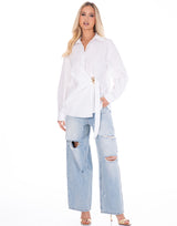 חולצה מכופתרת מעטפת