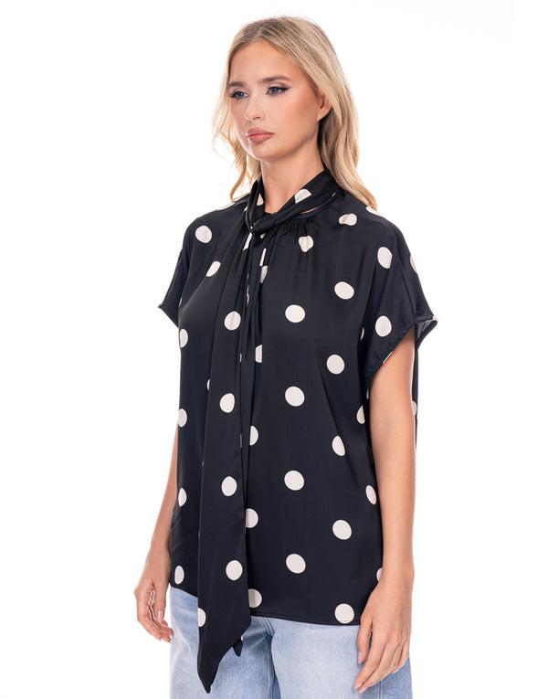 חולצה סאטן נקודות