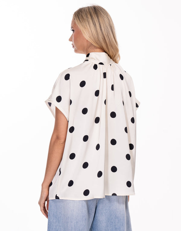 חולצה סאטן נקודות