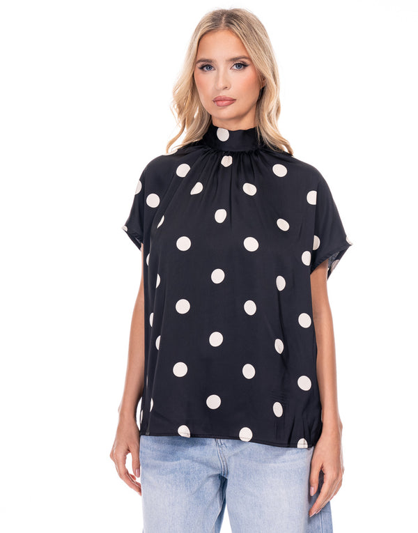 חולצה סאטן נקודות