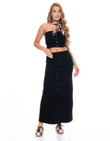 חליפת חצאית סטרפלס