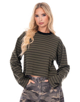 חולצה קרופ פסים