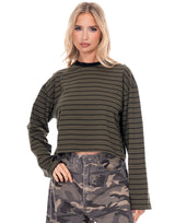 חולצה קרופ פסים