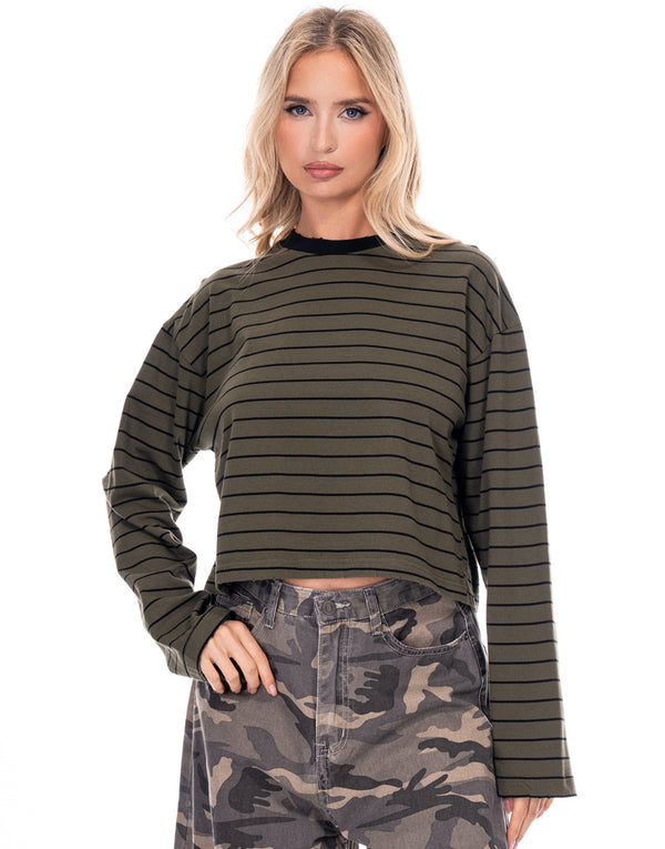 חולצה קרופ פסים