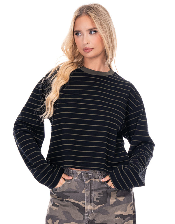 חולצה קרופ פסים