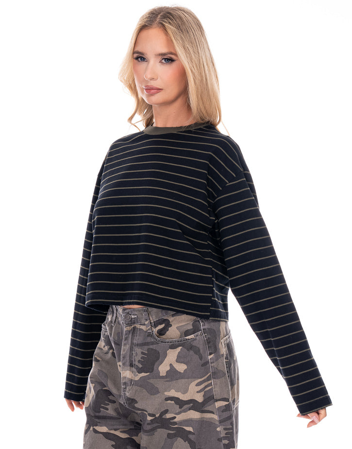 חולצה קרופ פסים