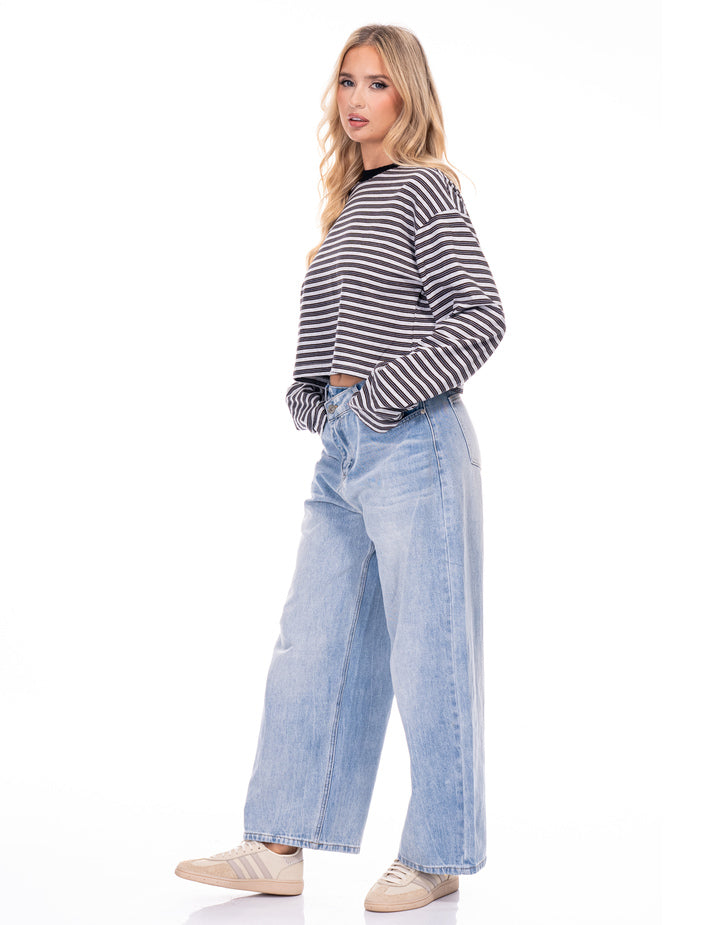 חולצה קרופ פסים