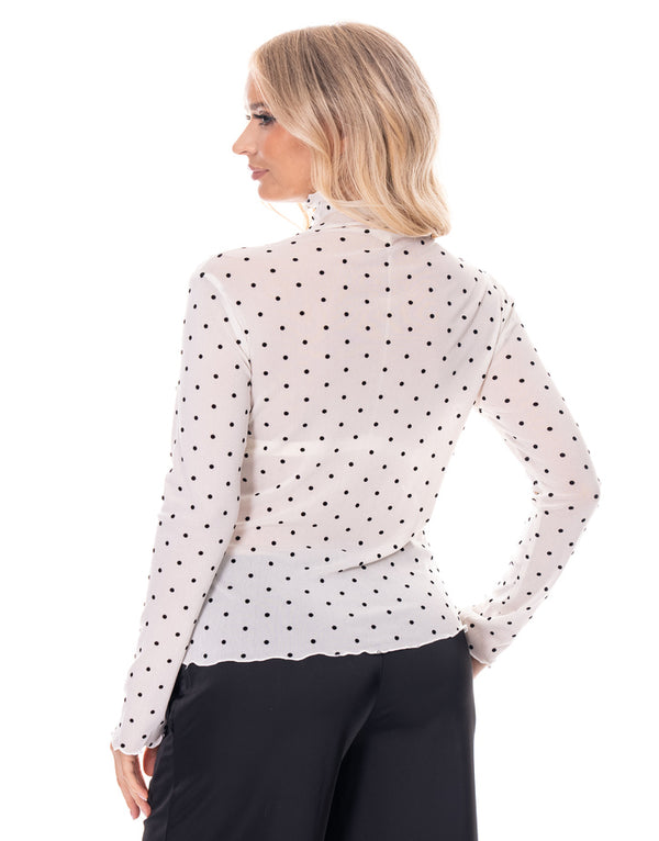 חולצת שיפון נקודות