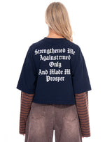 חולצה קרופ הדפס בגב